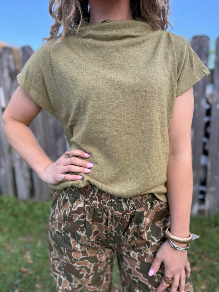 Knitted High Mock Neck Top