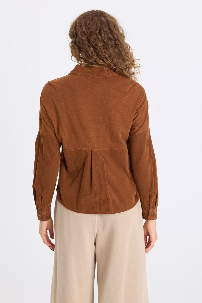 XCVI Kyle Embroidered Corduroy Button-Up
