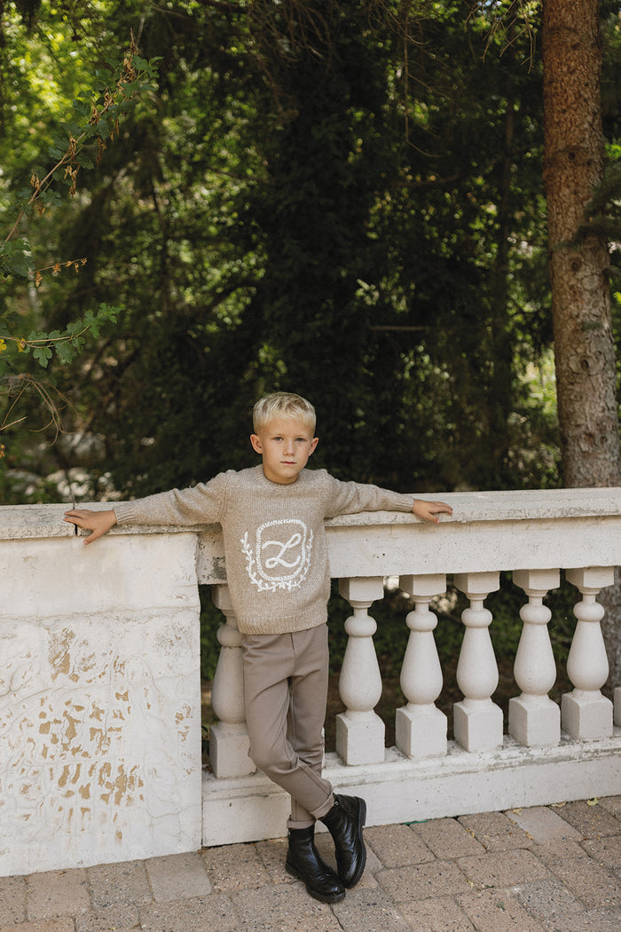 L by Ladida Brown Emblem Sweater