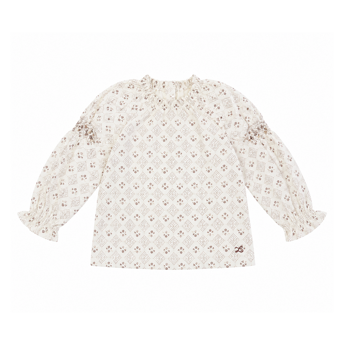 L by Ladida Cream Floral Trellis Shirt