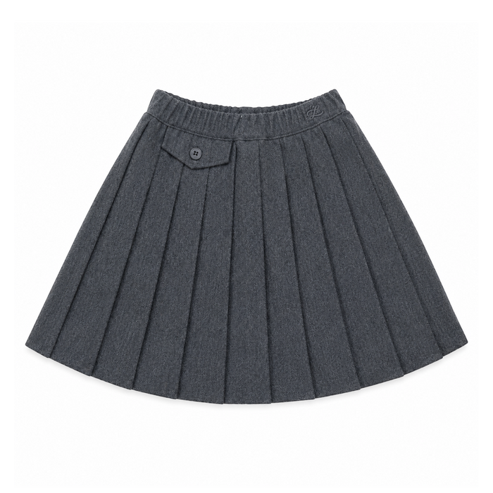L by Ladida Gray Wool Pleated Skirt