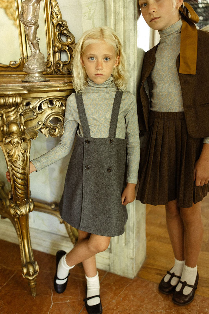 L by Ladida Gray Wool Suspender Dress