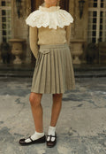 L by Ladida Moss Green Wool Pleated Skirt