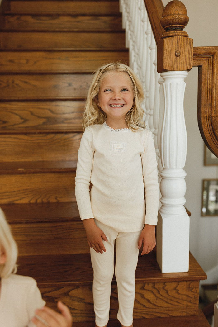 L by Ladida Pointelle Lace Pajama Set
