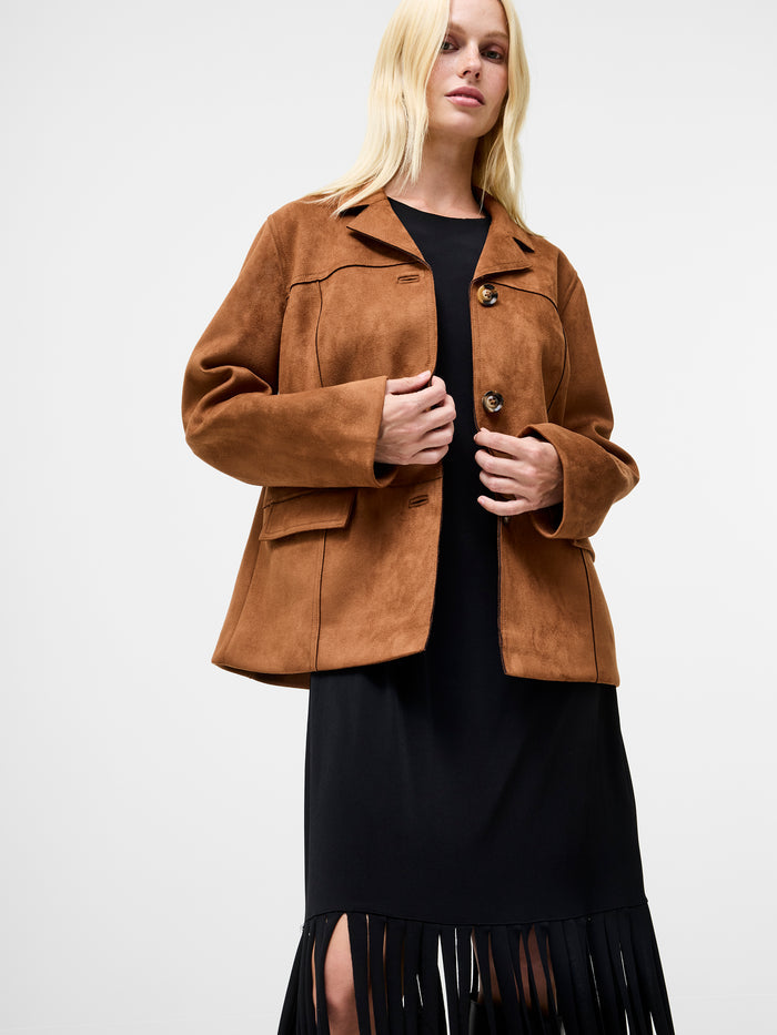 Laney Brown Faux Suede Jacket