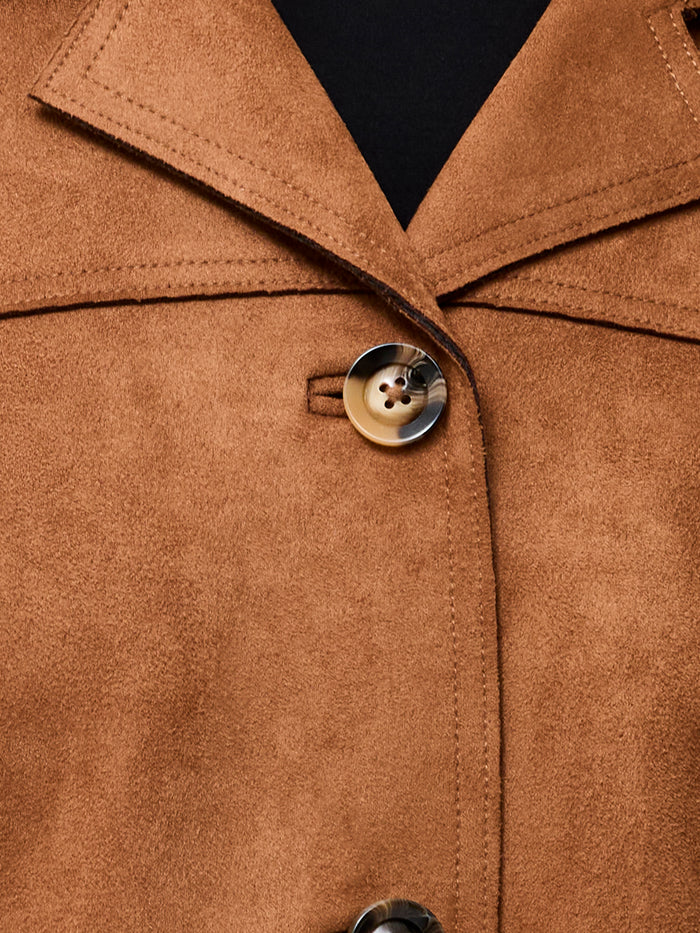 Laney Brown Faux Suede Jacket