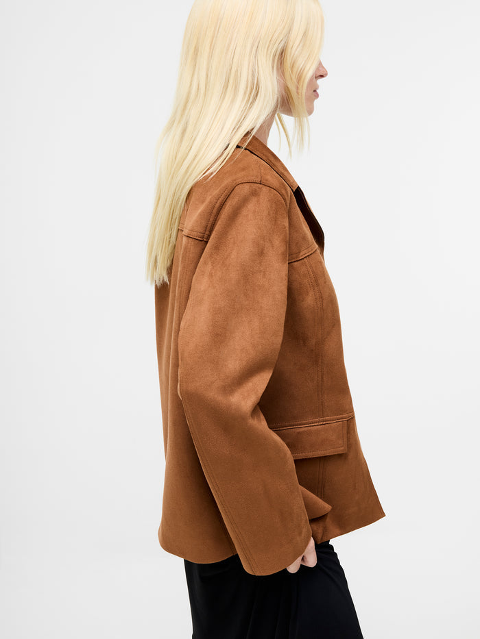 Laney Brown Faux Suede Jacket