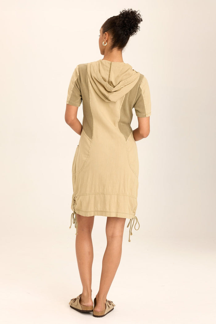 Wearables Lenchen Linen/Stretch Hooded Mini Jacket-Dress
