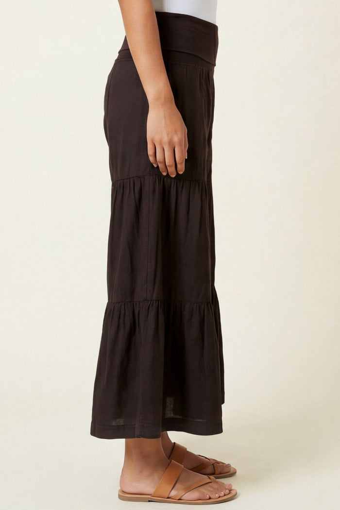 Wearables Linen Side-Tier Wide Leg Palazzo