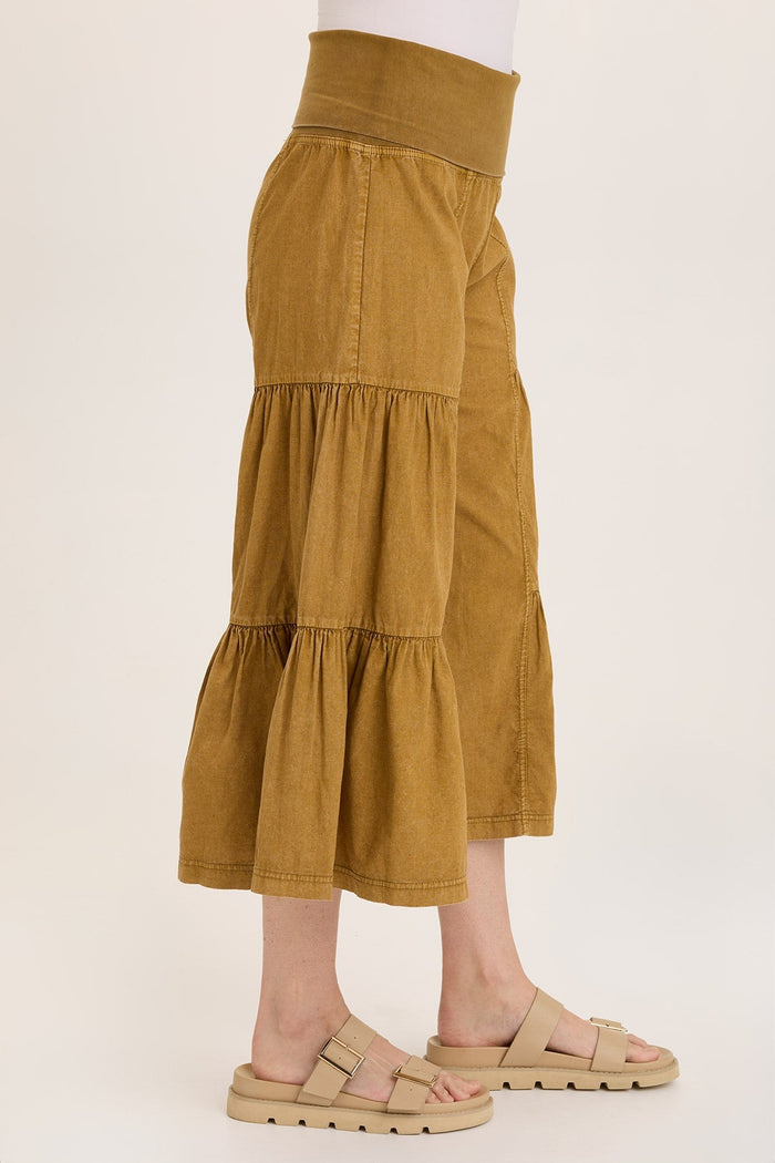 Wearables Linen Side-Tier Wide Leg Palazzo