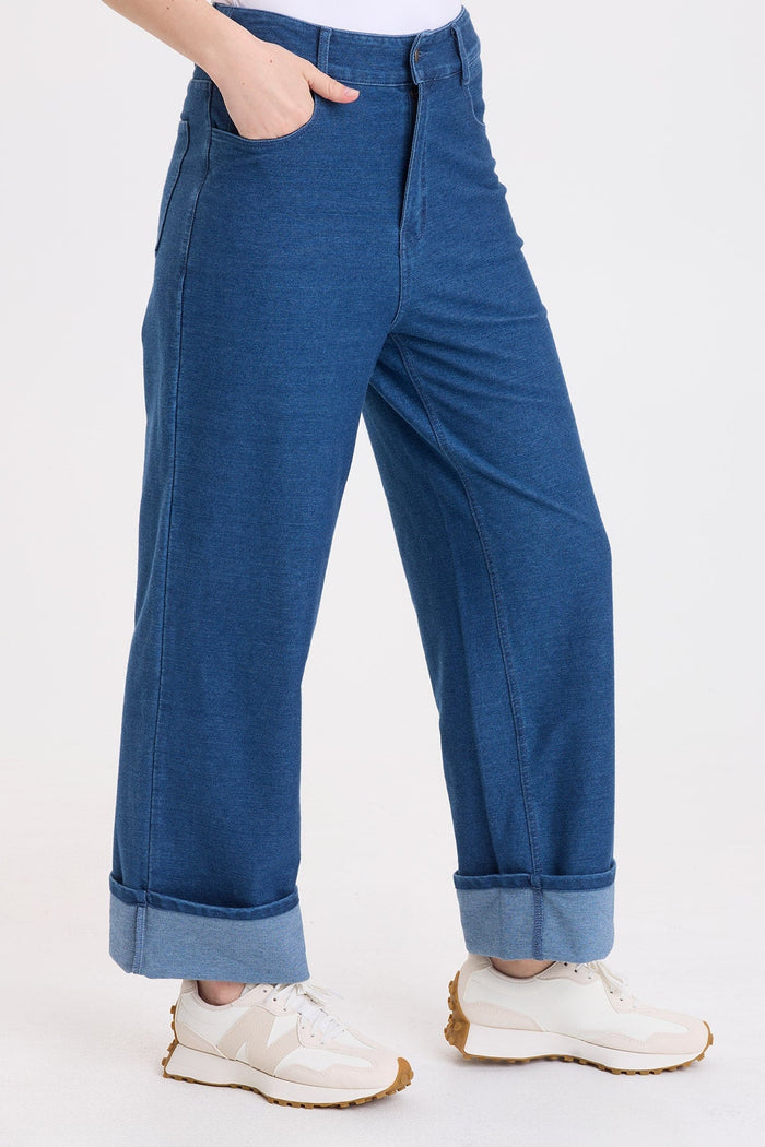 Wearables Livia Indigo Twill Cuffed Pant