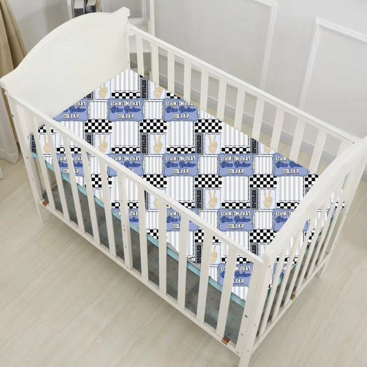 Livin’ On That Blue Collar Dollar Crib Sheet - Blue