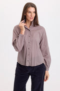 Wearables Lohan Voile Ruffle Neck Top