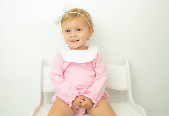 LONG Sleeve Bishop Bubble  - PINK CORDUROY