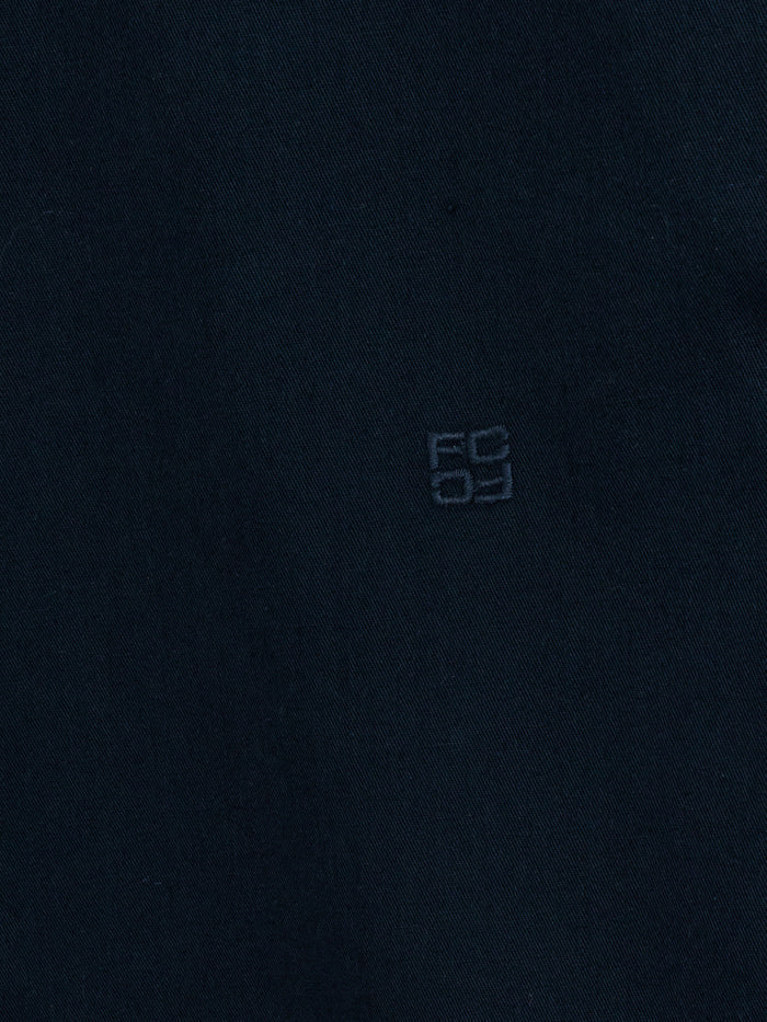 Long Sleeve Twill Navy Blue Oxford Shirt