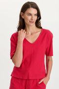 Wearables Lorn Crepe Knit V-Neck Tee