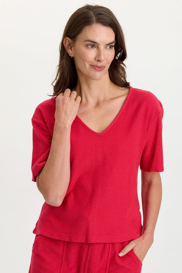 Wearables Lorn Crepe Knit V-Neck Tee