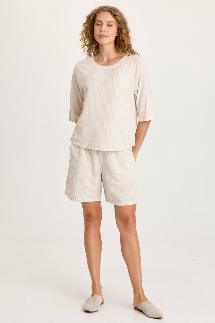 XCVI Lynn Pinstripe Paperbag Waist Short