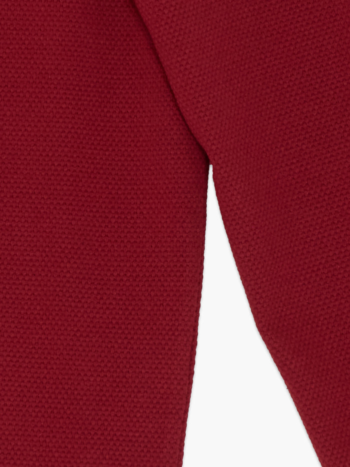 Maroon Popcorn Textured Long Sleeve Polo Shirt