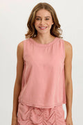 XCVI Massimo Twill/Jersey Wide-Neck Tank