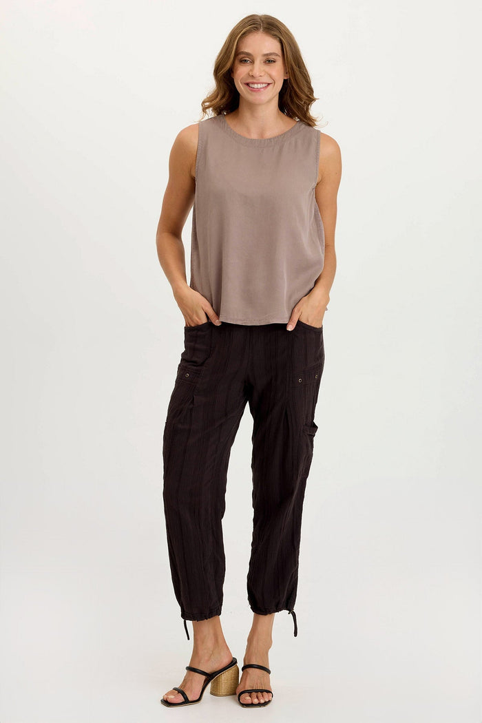 XCVI Massimo Twill/Jersey Wide-Neck Tank