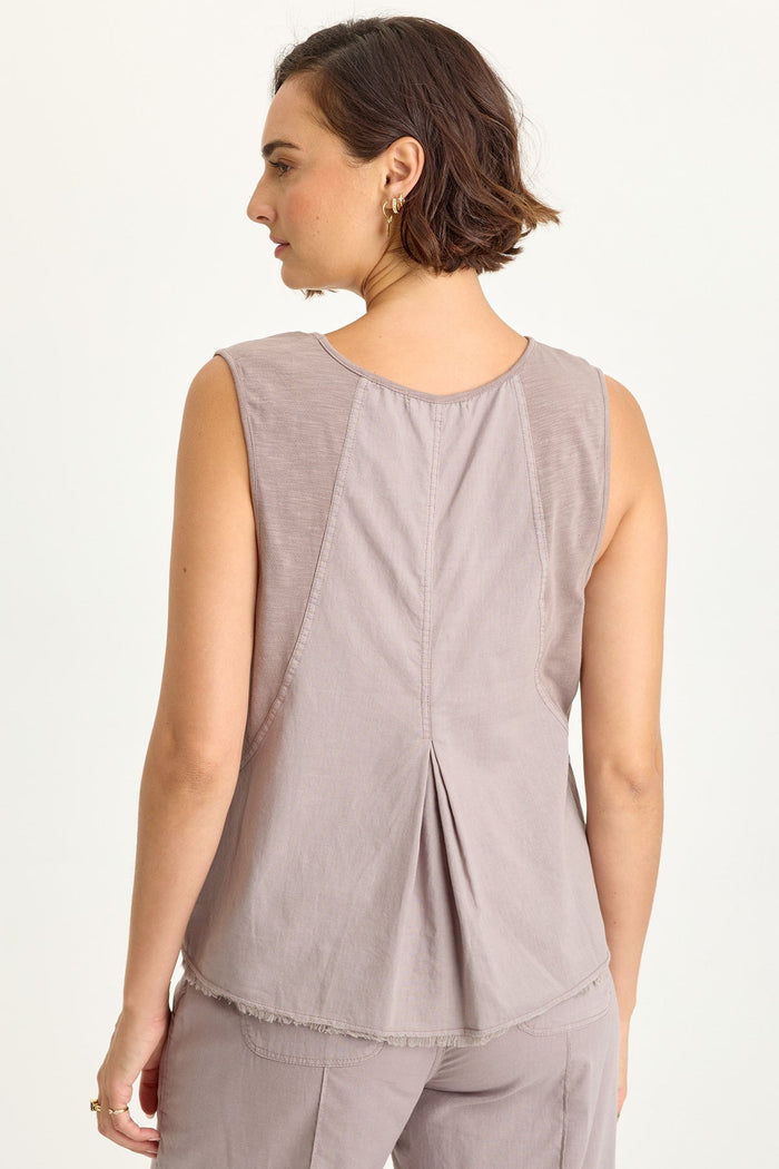 Wearables Mazie Linen/Jersey V-Neck Tank
