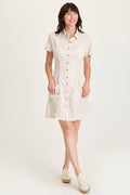 XCVI Mikel Linen Snap-Up Collared Dress