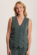 XCVI Mitzi Twill Cinched Cord Tank