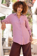 XCVI Moira Linen Hi-Lo Button-Up Top