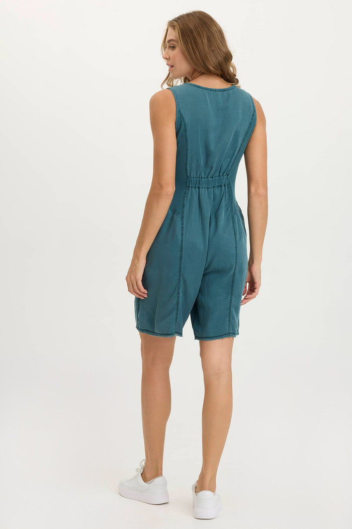 XCVI Montgomery Twill Zip-up Romper