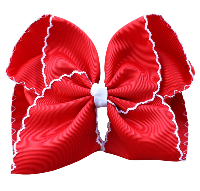 Moon Stitch Bow: 5 inch / Alligator Clip