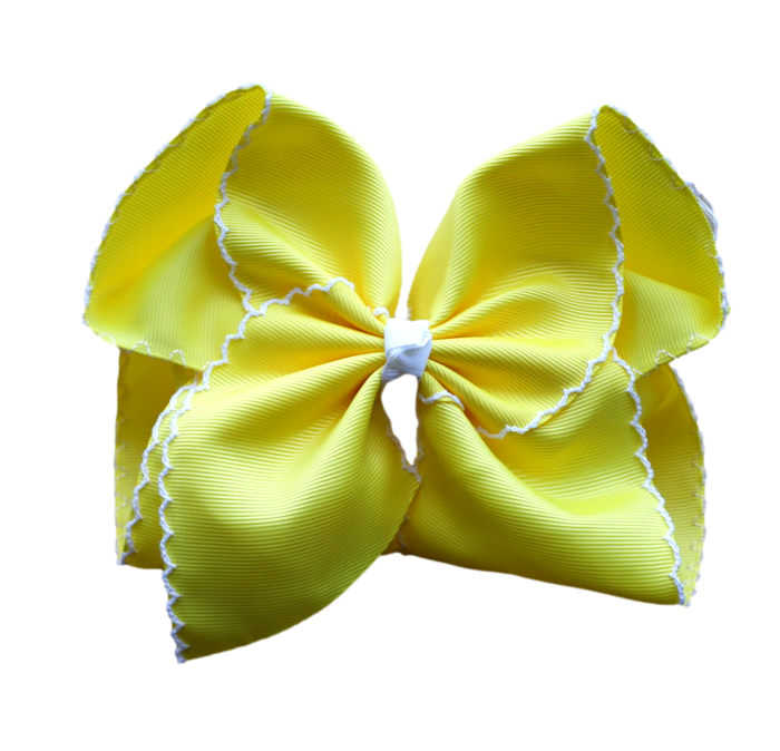 Moon Stitch Bow: 5 inch / Alligator Clip