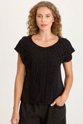 XCVI Nashir Crochet/Jersey Top