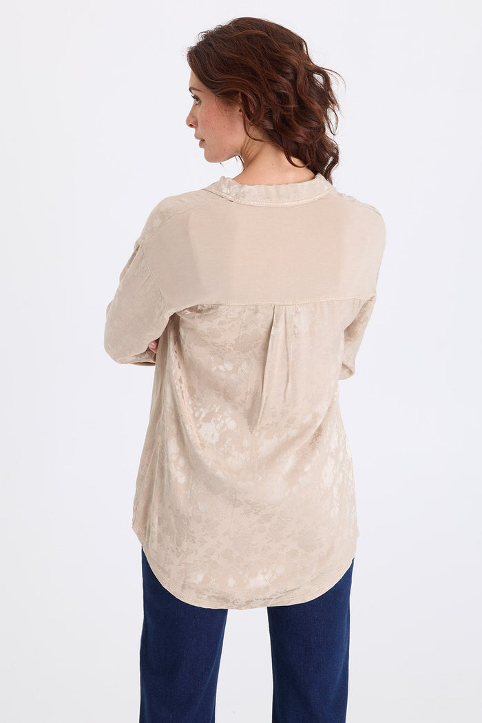 XCVI Neptune Textured Satin Blouse