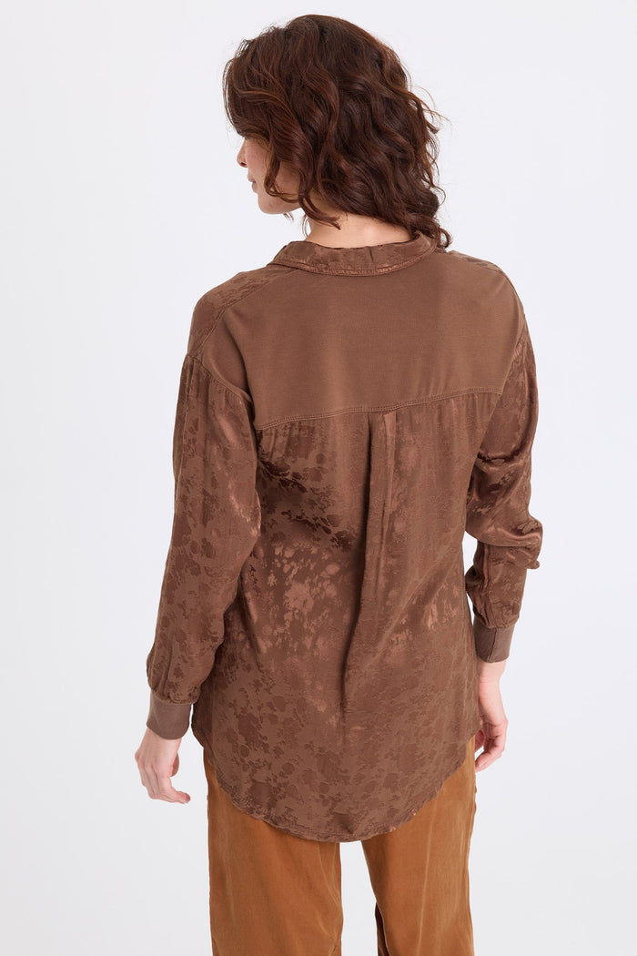 XCVI Neptune Textured Satin Blouse