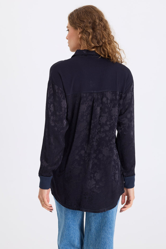 XCVI Neptune Textured Satin Blouse
