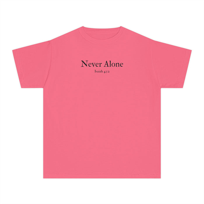 Never Alone Isaiah 43:2 Boys Breast Cancer Awareness T-Shirt
