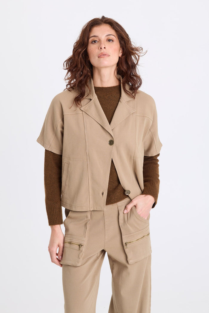 XCVI Nevo Twill Capelet-Style Jacket