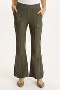 XCVI Ninian Twill Knit Zipper Pocket Flared Pant