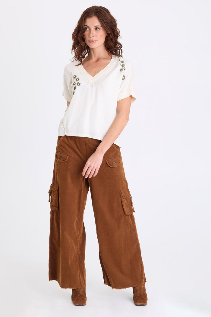 XCVI Nolyn Corduroy Wide Leg Cargo Pant