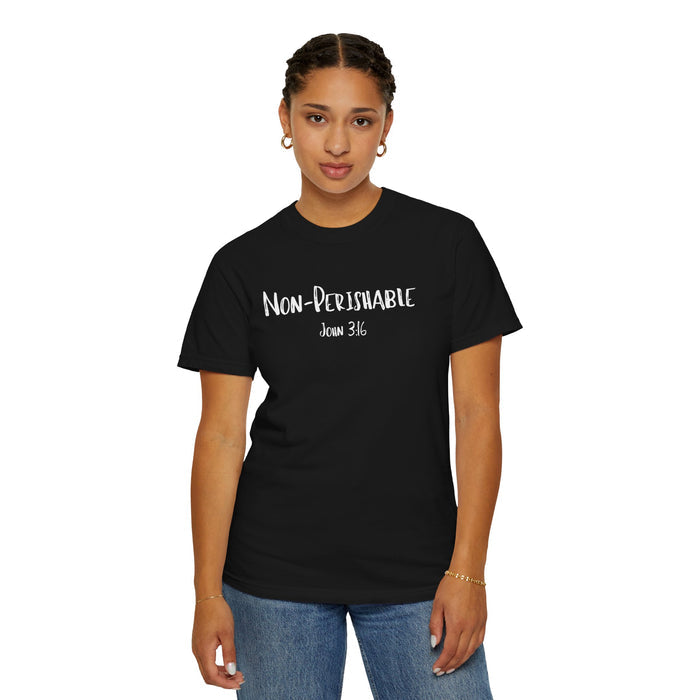 Non-Perishable John 3:16 Women's Black T-shirt