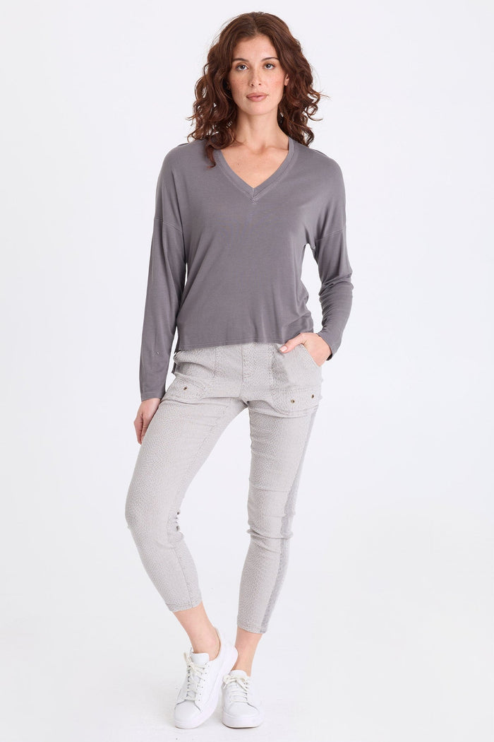 XCVI Noor Jersey V-Neck Long Sleeve Top