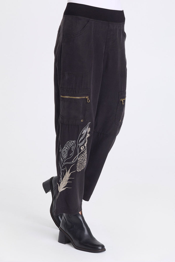 XCVI Odran Embroidered Twill Cargo Pant