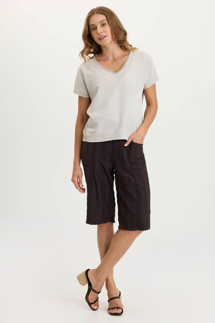 XCVI Osbert Textured Gauze Multi-Pocket Bermuda Short