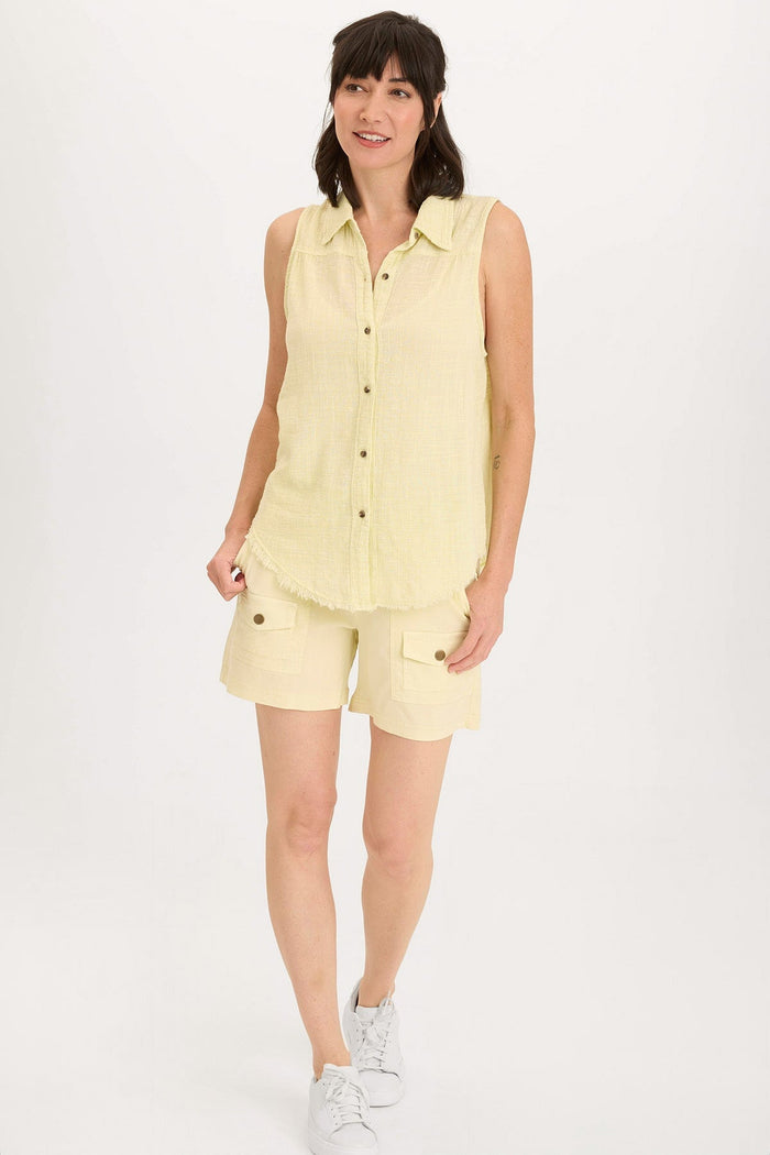 Wearables Otto Gauze Button-Up Tank