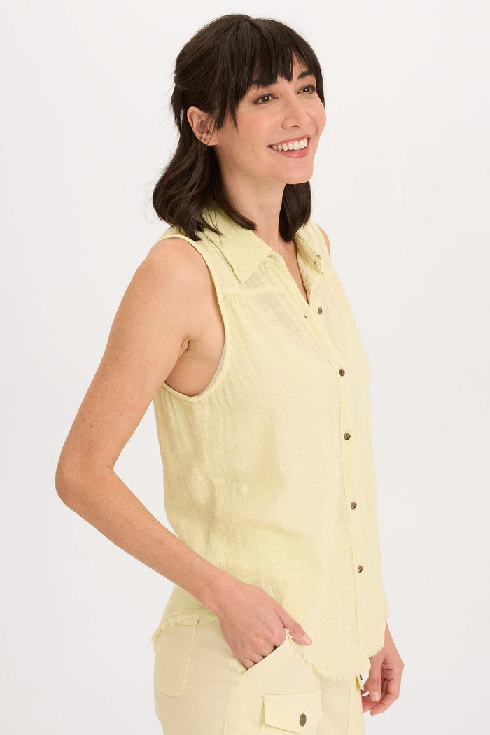 Wearables Otto Gauze Button-Up Tank