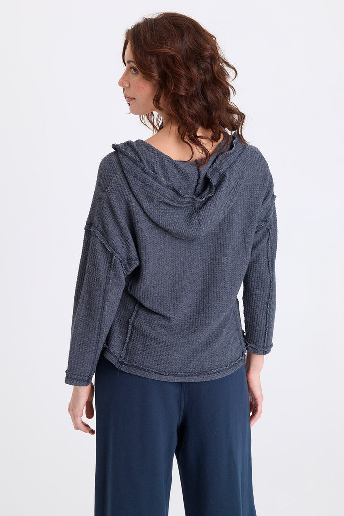 XCVI Panya Thermal Henley Hood Top
