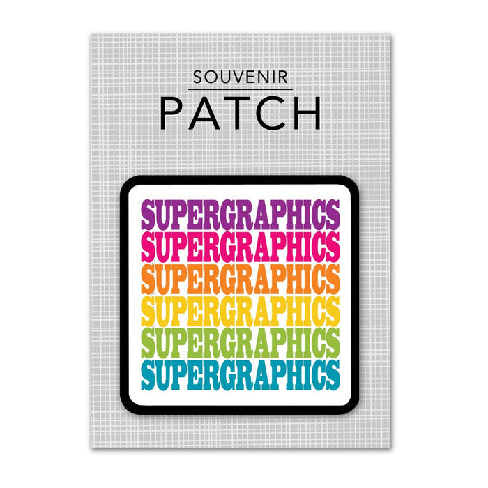Personalized City Iron-on Patch - Supergraphics Repeat : Brights (01)