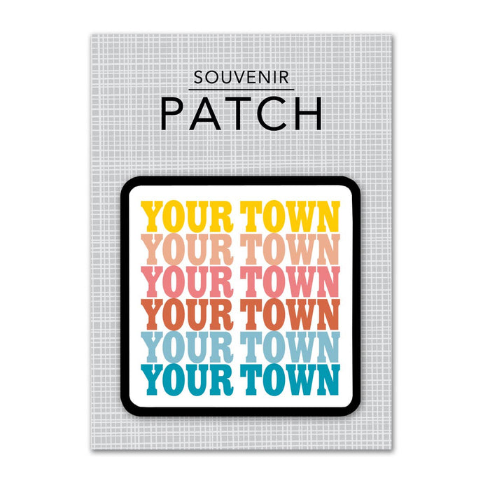 Personalized City Iron-on Patch - Supergraphics Repeat : Brights (01)