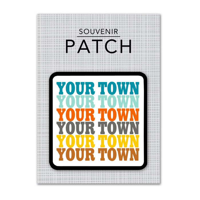 Personalized City Iron-on Patch - Supergraphics Repeat : Brights (01)